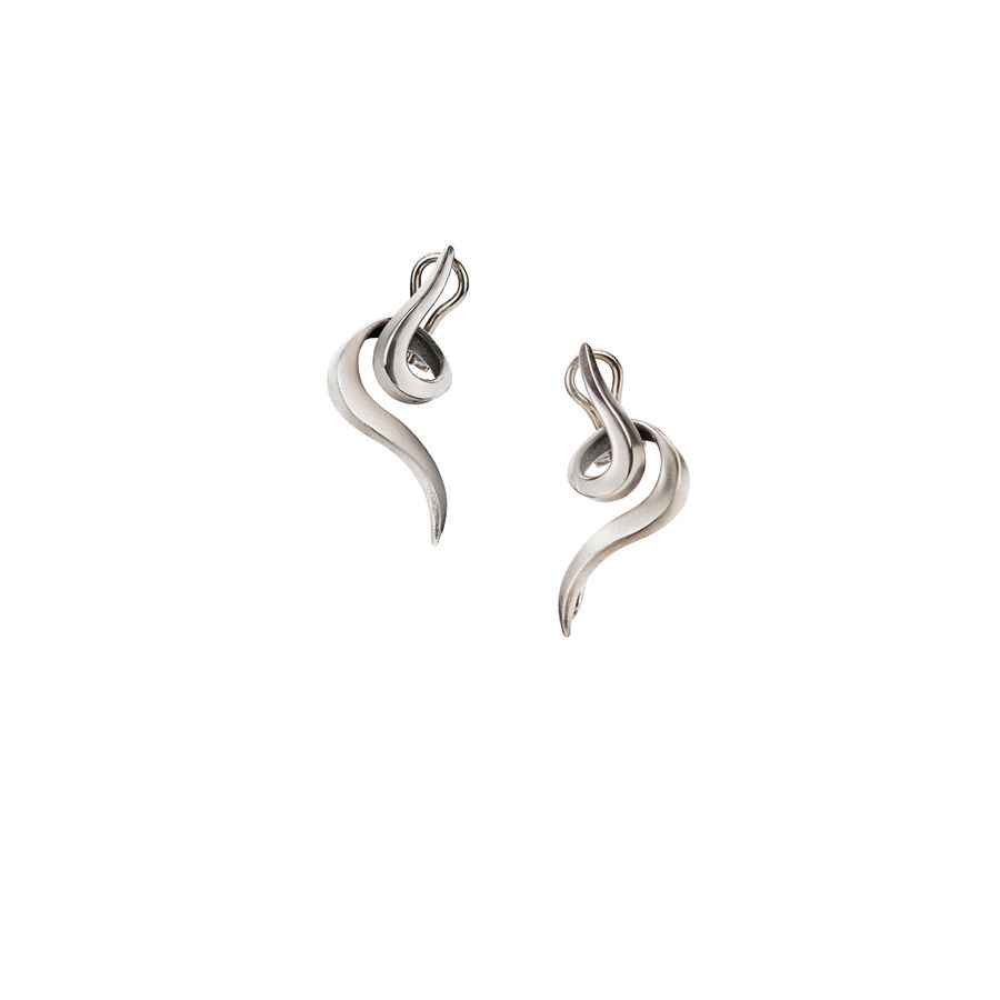 Orecchini 'Snake' in argento satinato e lucido REVERSO | OR SNAKEARG